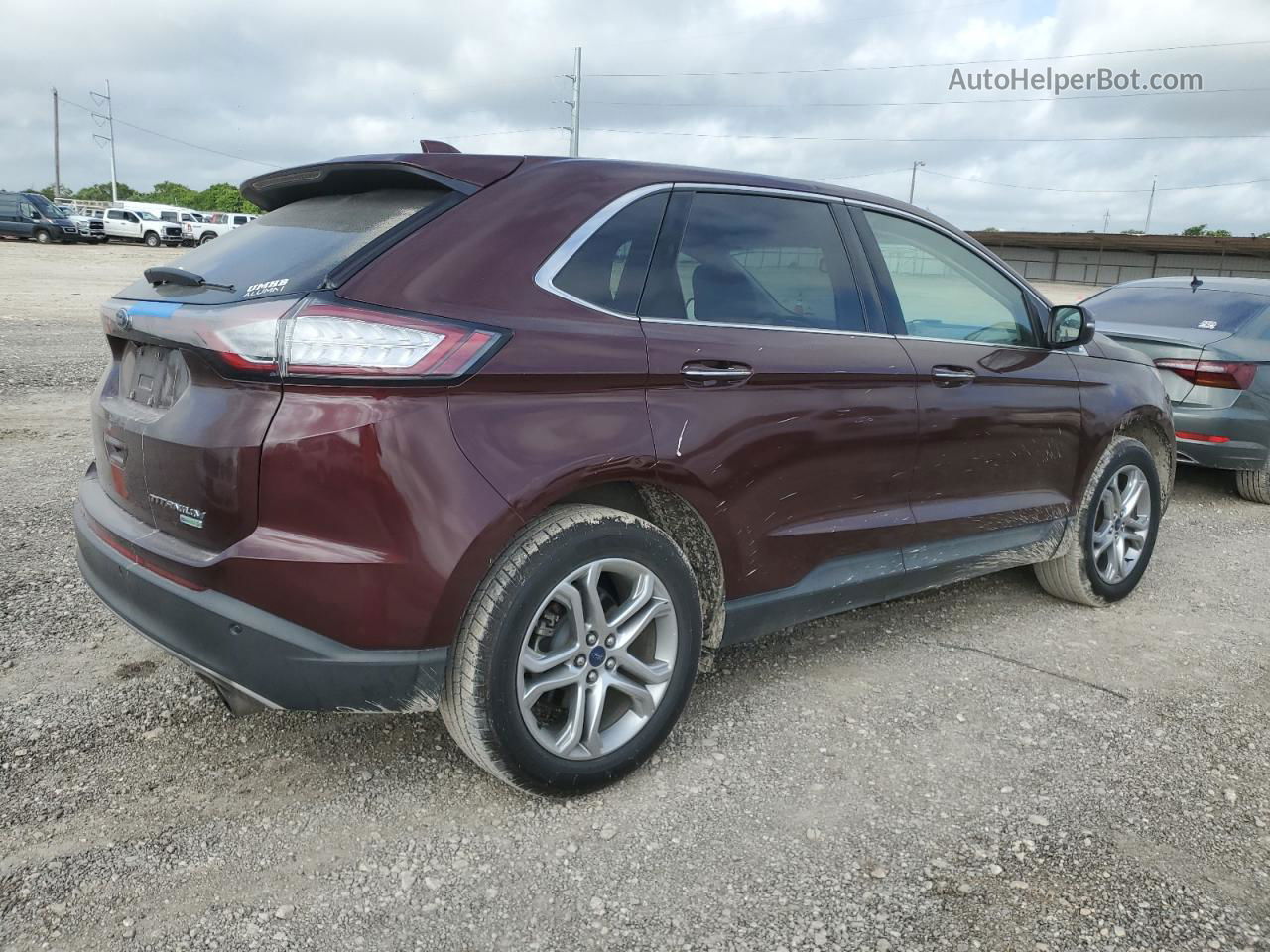 2017 Ford Edge Titanium Бордовый vin: 2FMPK3K96HBC54615