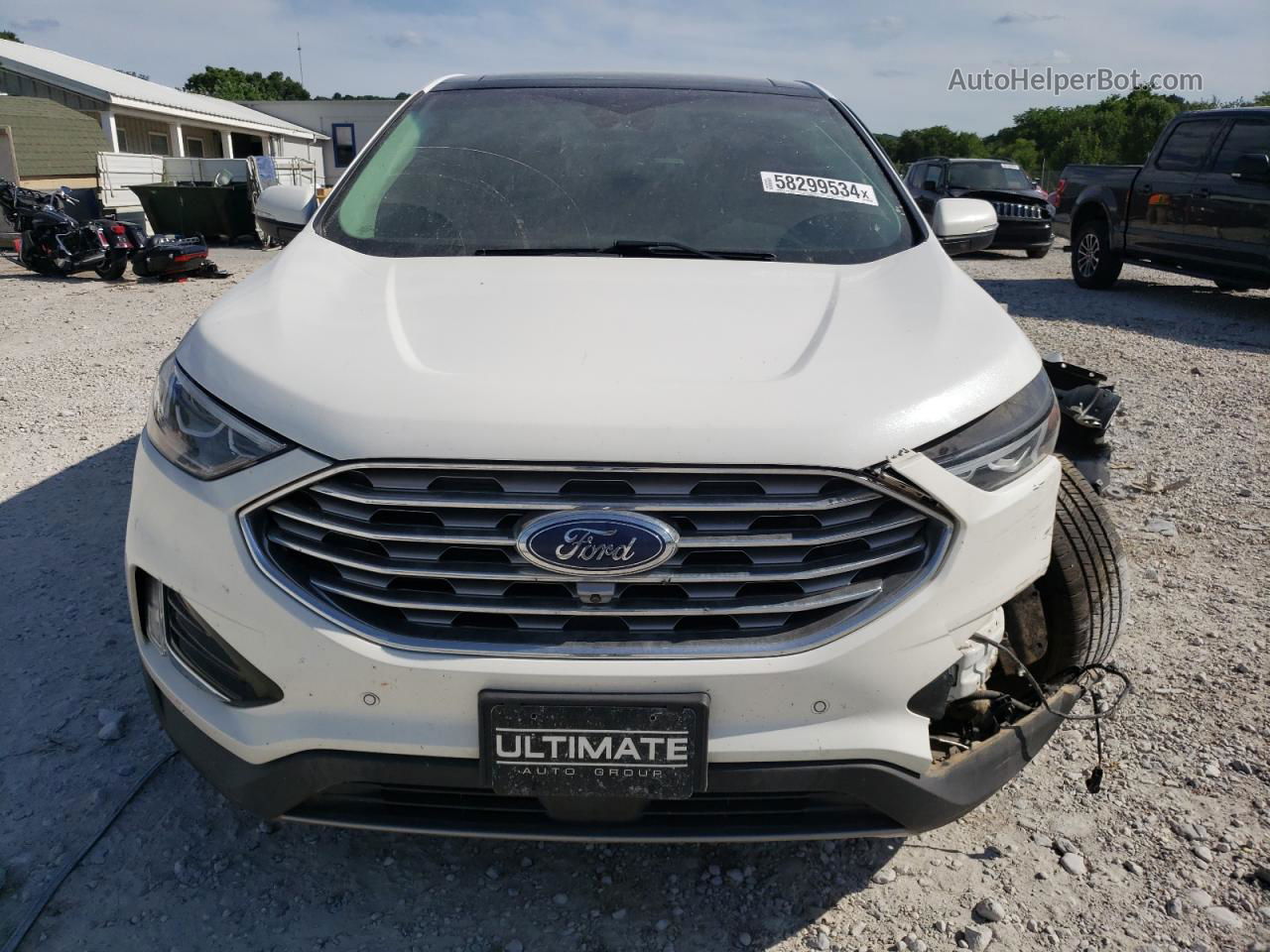 2020 Ford Edge Titanium White vin: 2FMPK3K96LBA04767