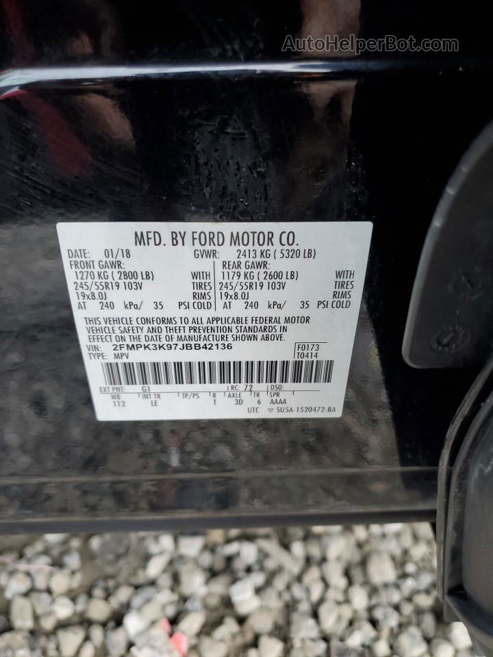2018 Ford Edge Titanium Black vin: 2FMPK3K97JBB42136