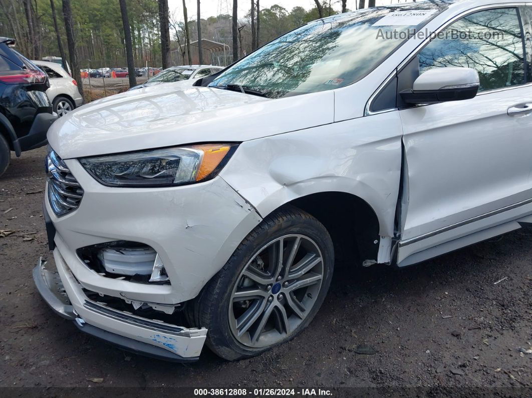 2019 Ford Edge Titanium White vin: 2FMPK3K97KBC16317