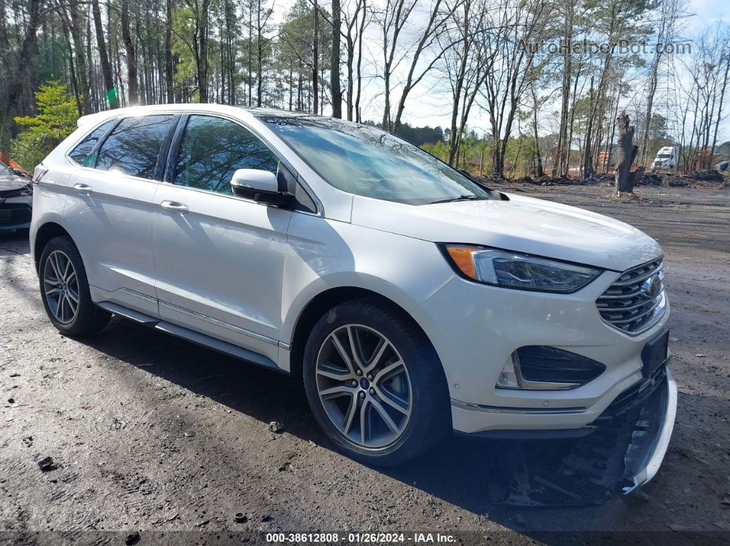 2019 Ford Edge Titanium White vin: 2FMPK3K97KBC16317