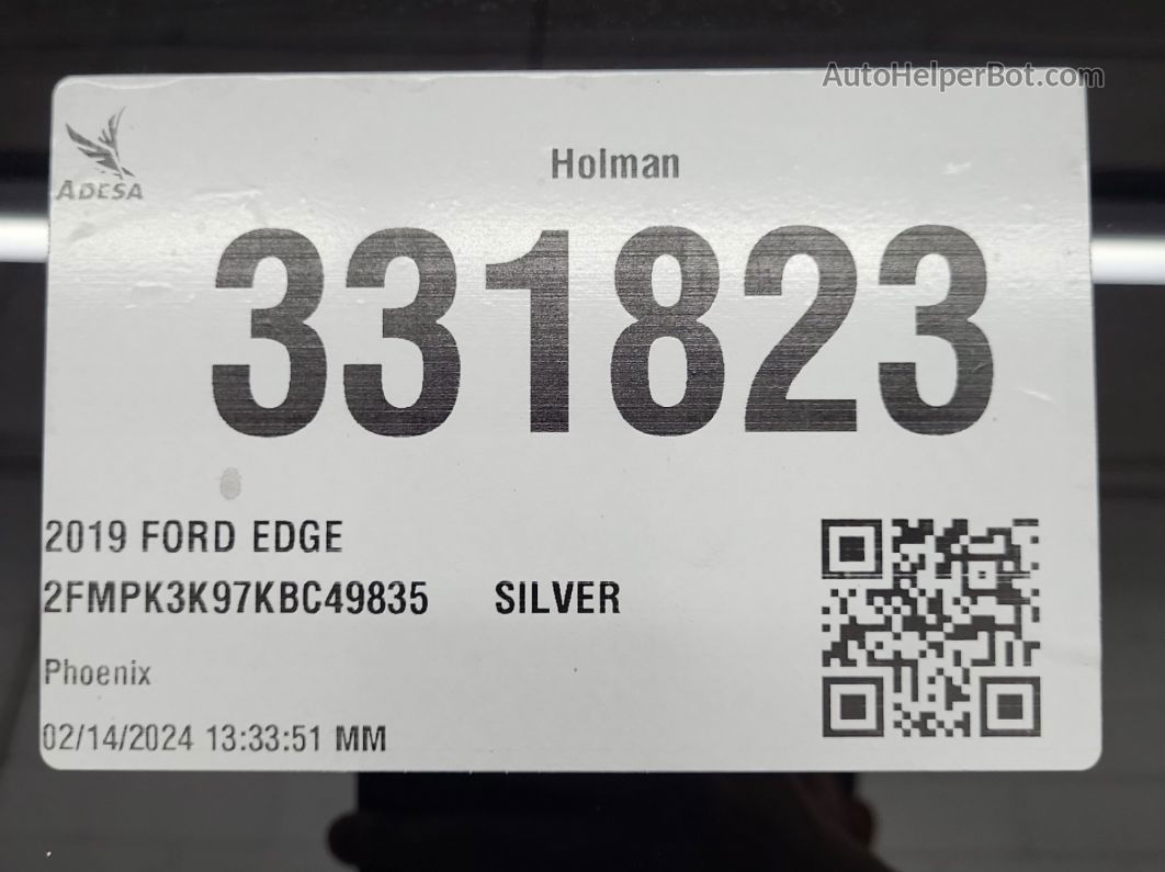 2019 Ford Edge Titanium vin: 2FMPK3K97KBC49835