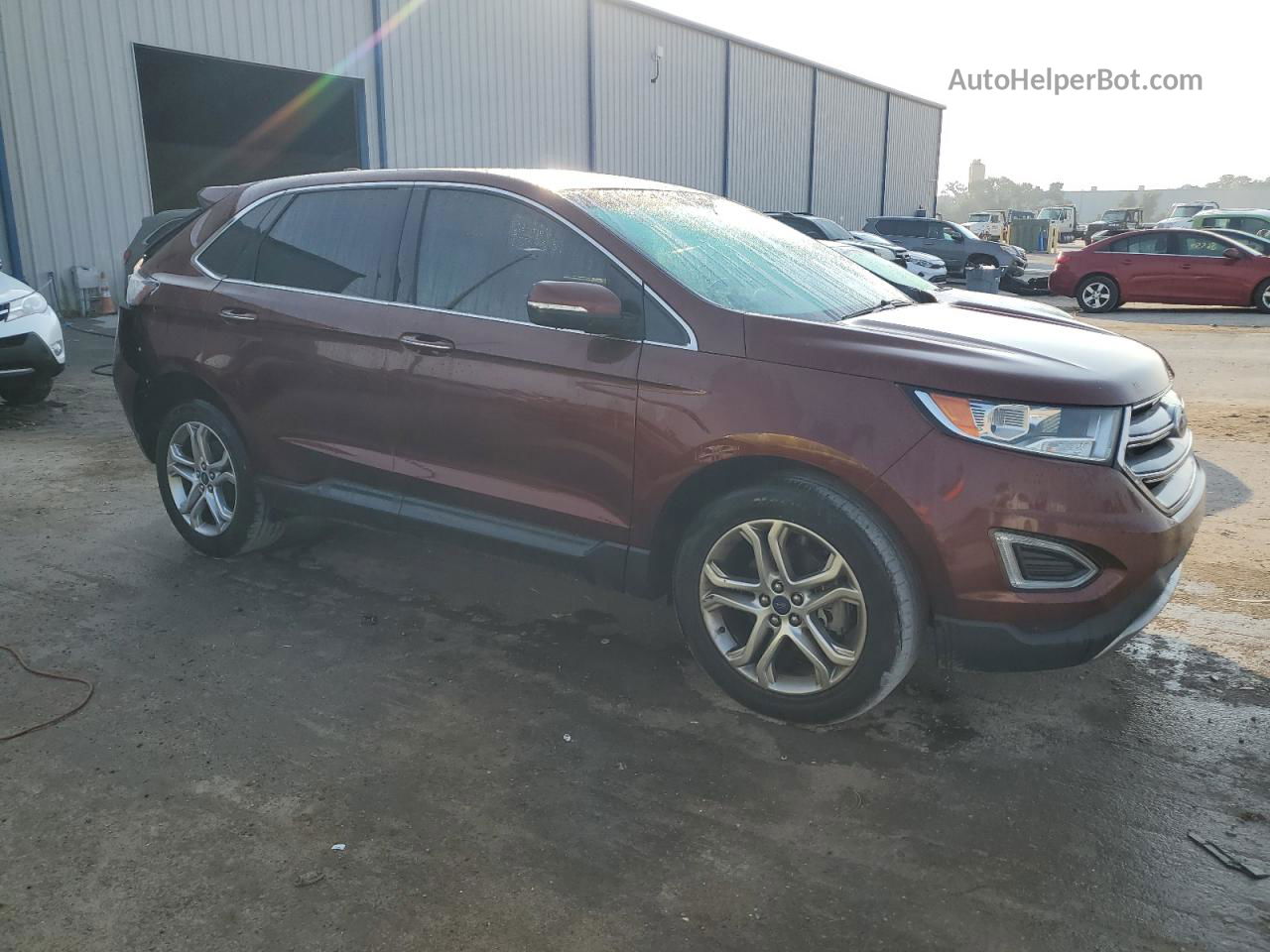 2016 Ford Edge Titanium Burgundy vin: 2FMPK3K98GBC56641