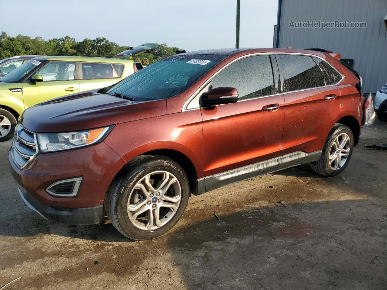 2016 Ford Edge Titanium Burgundy vin: 2FMPK3K98GBC56641