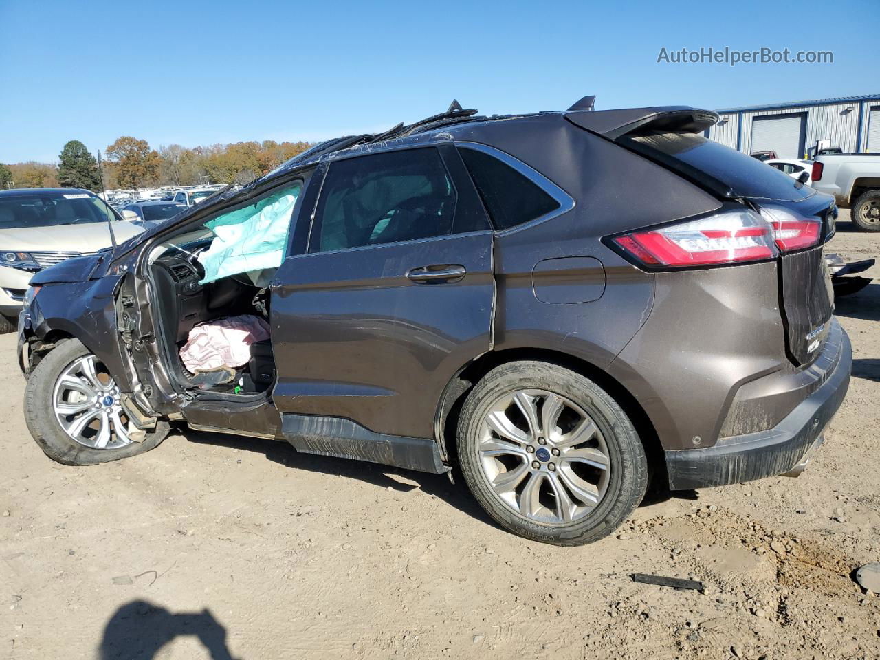 2019 Ford Edge Titanium Коричневый vin: 2FMPK3K98KBB55401