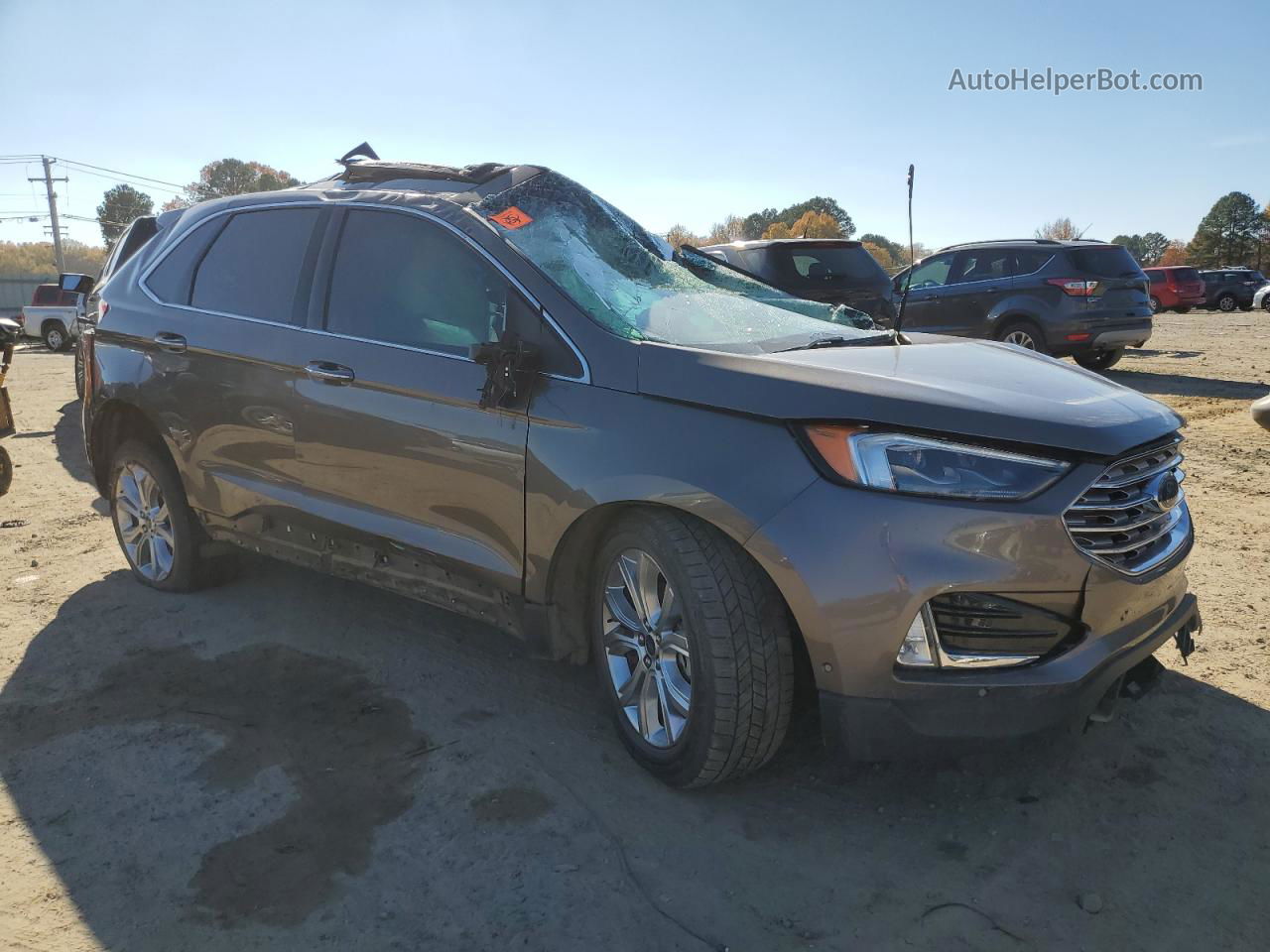 2019 Ford Edge Titanium Коричневый vin: 2FMPK3K98KBB55401