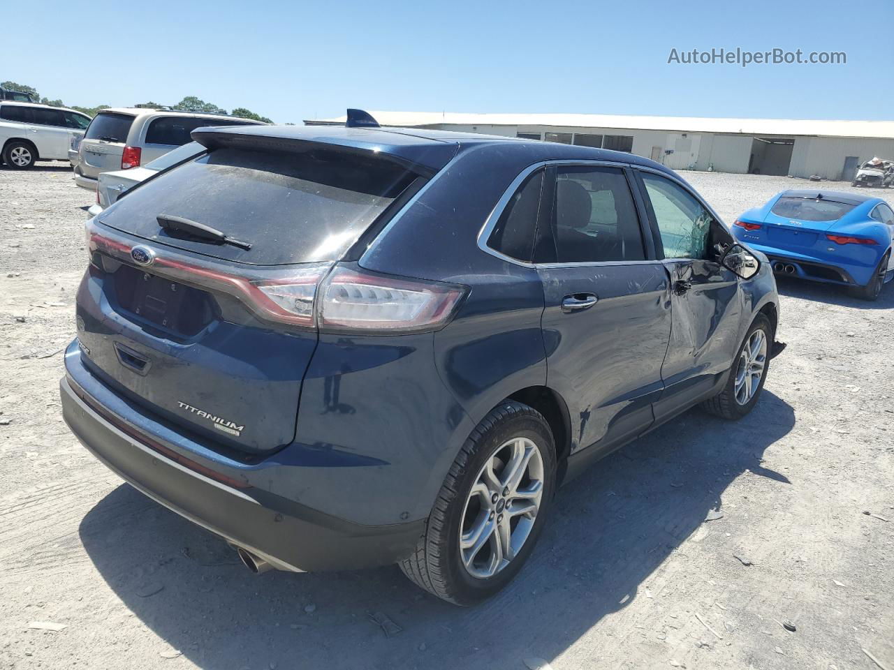 2017 Ford Edge Titanium Синий vin: 2FMPK3K99HBC28588