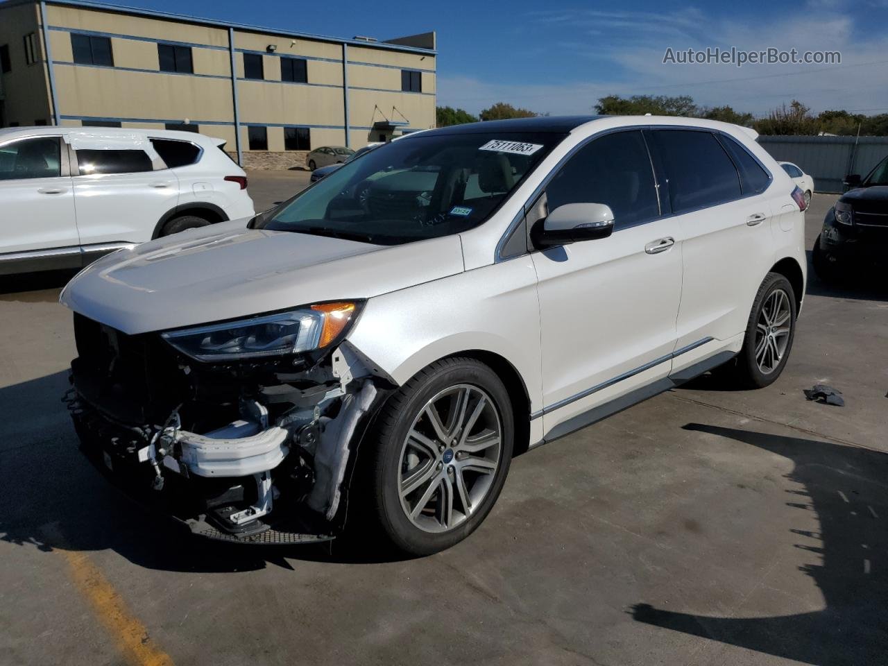 2019 Ford Edge Titanium Белый vin: 2FMPK3K99KBB27347