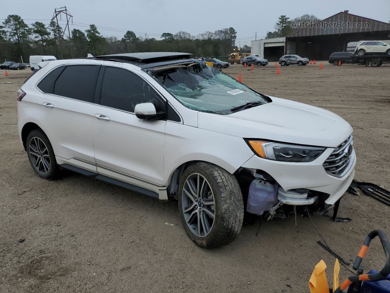 2019 Ford Edge Titanium White vin: 2FMPK3K99KBC32163