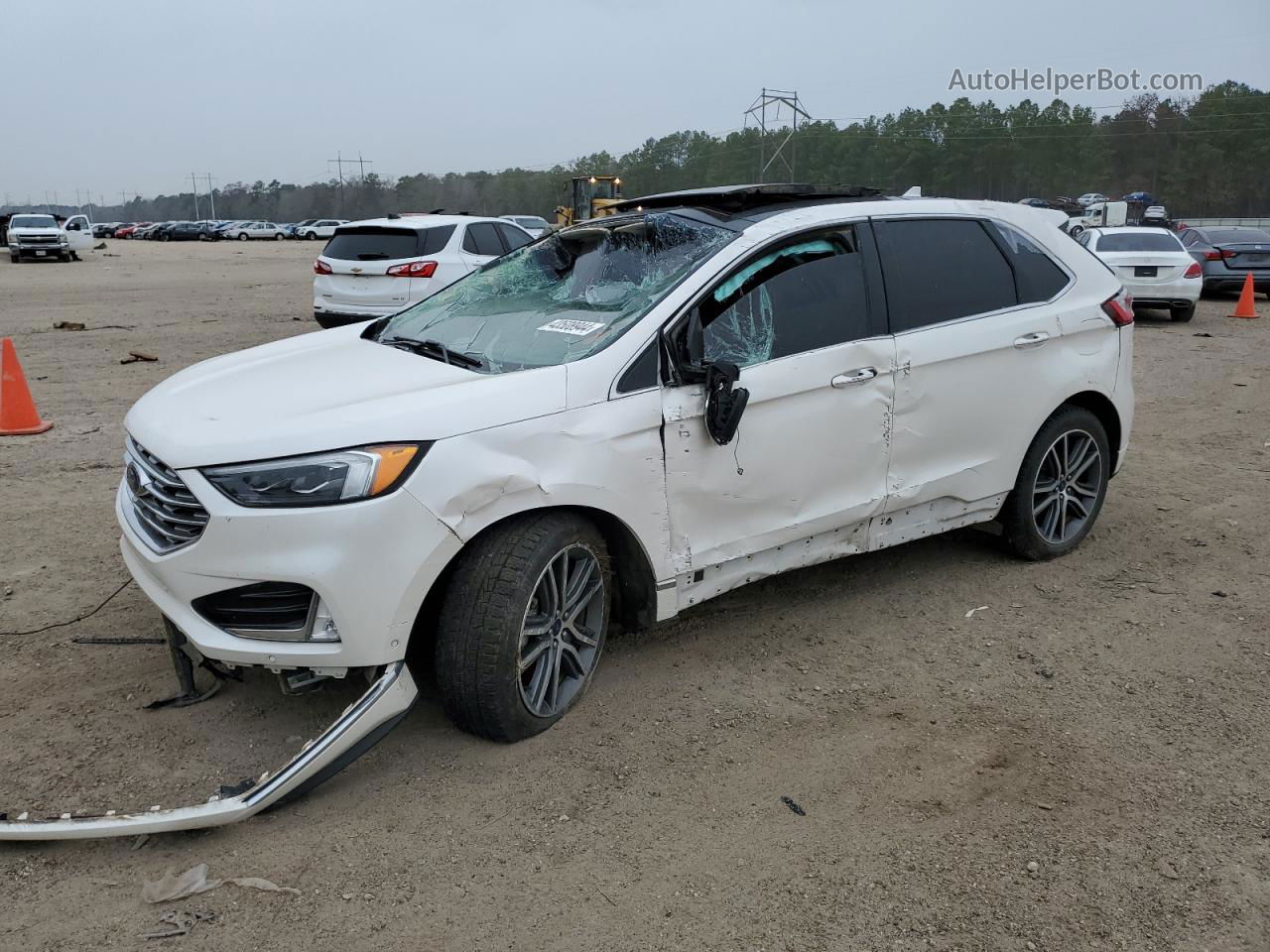 2019 Ford Edge Titanium White vin: 2FMPK3K99KBC32163