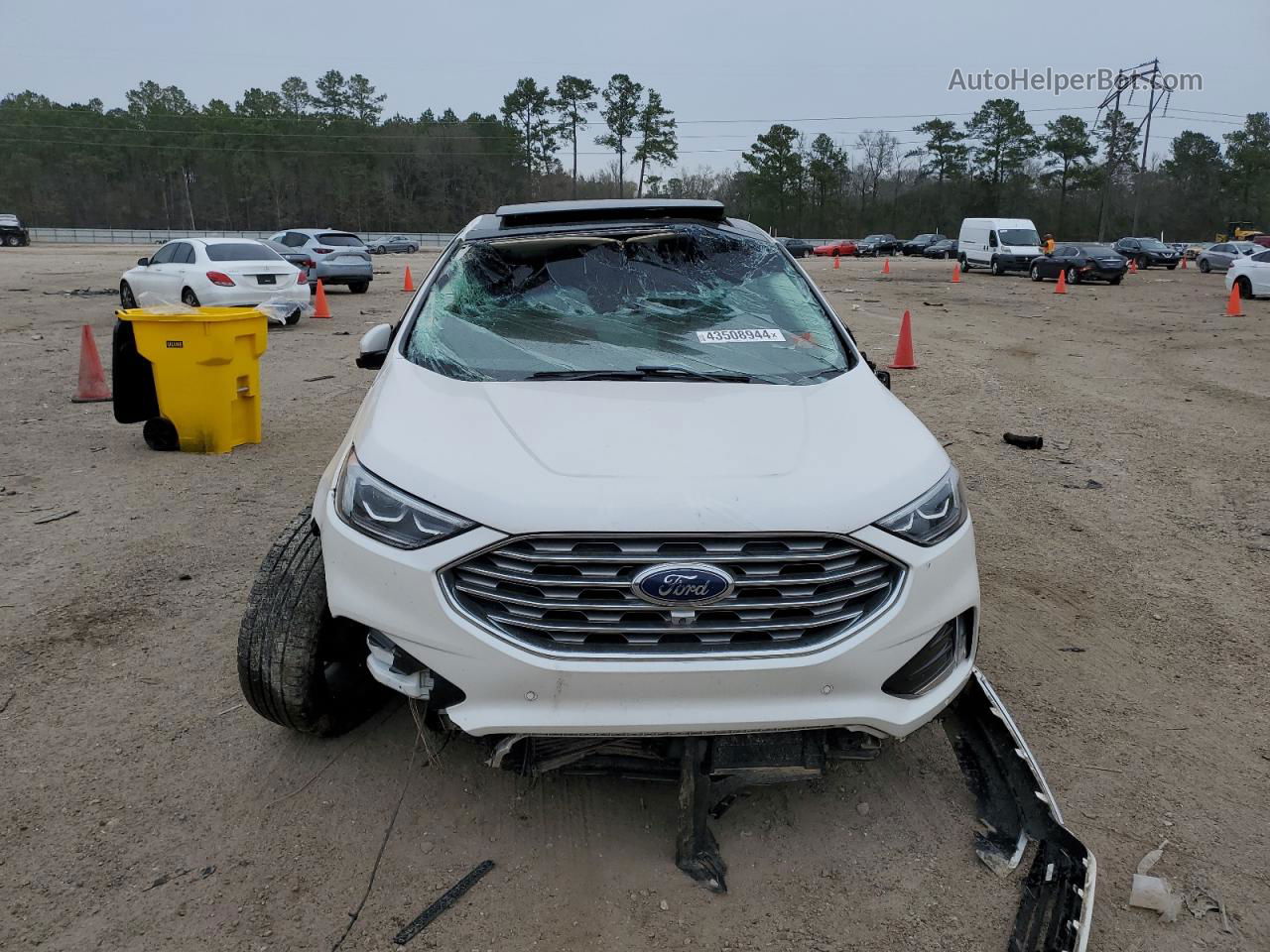 2019 Ford Edge Titanium White vin: 2FMPK3K99KBC32163