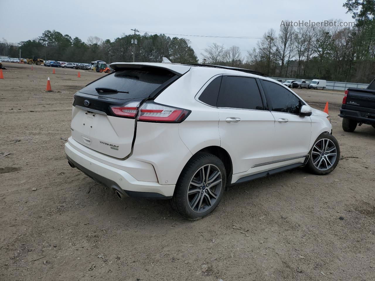 2019 Ford Edge Titanium White vin: 2FMPK3K99KBC32163