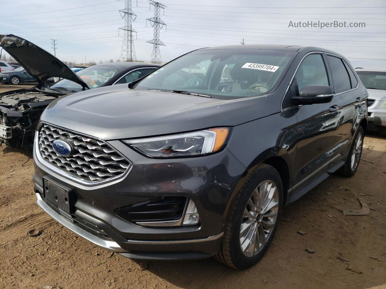 2020 Ford Edge Titanium Серый vin: 2FMPK3K99LBA62226