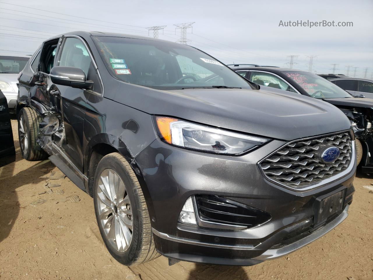 2020 Ford Edge Titanium Серый vin: 2FMPK3K99LBA62226