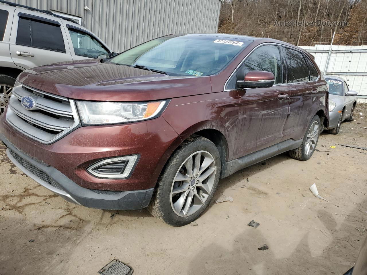 2016 Ford Edge Titanium Burgundy vin: 2FMPK3K9XGBB48795