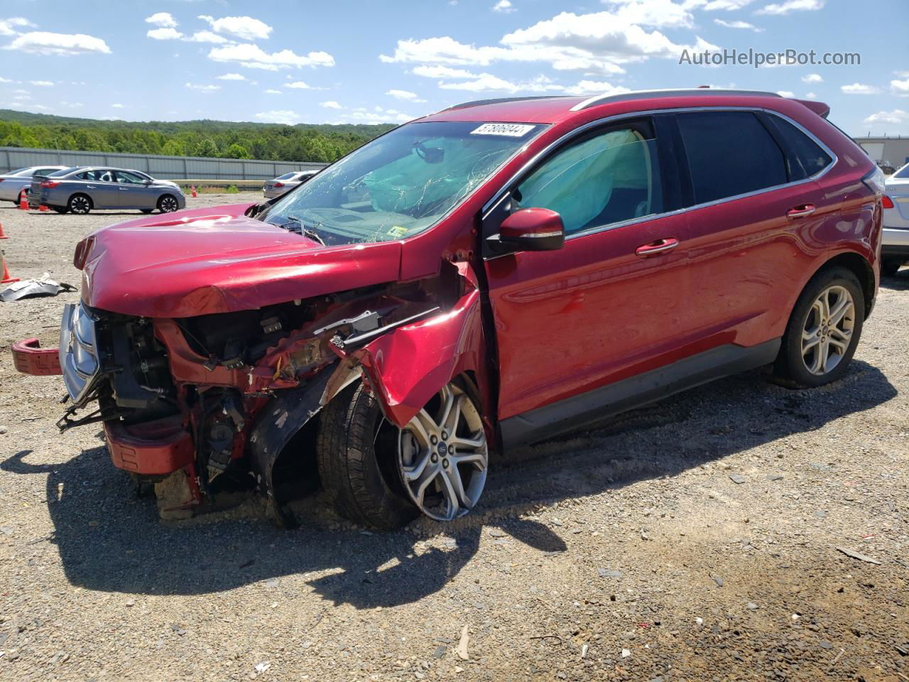 2017 Ford Edge Titanium Red vin: 2FMPK3K9XHBB71611