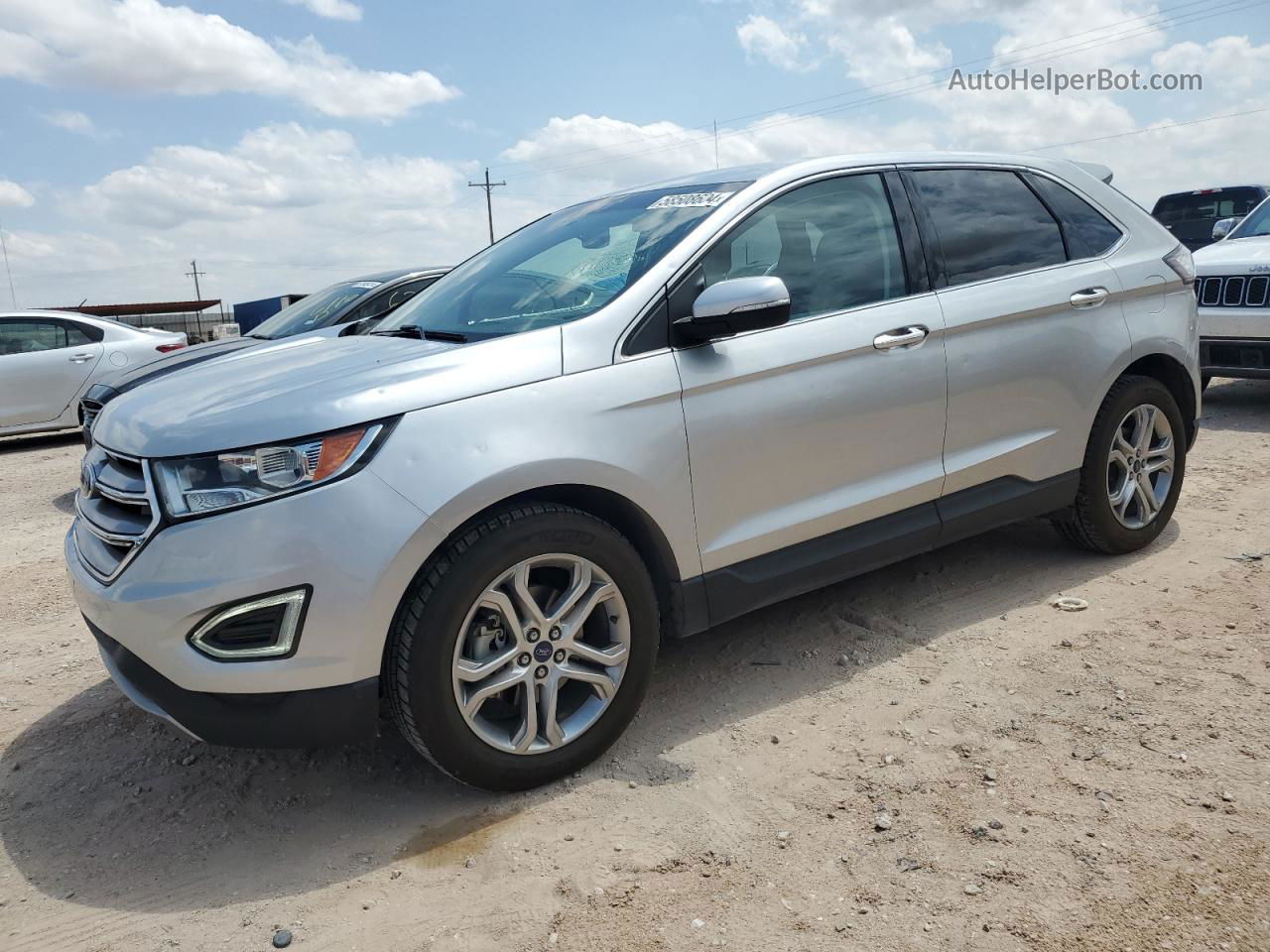 2017 Ford Edge Titanium Серебряный vin: 2FMPK3K9XHBB75352