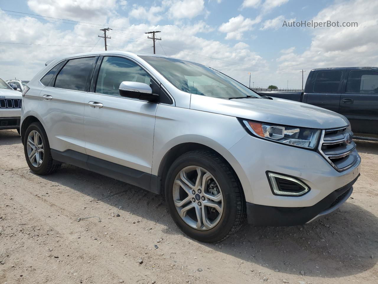 2017 Ford Edge Titanium Silver vin: 2FMPK3K9XHBB75352