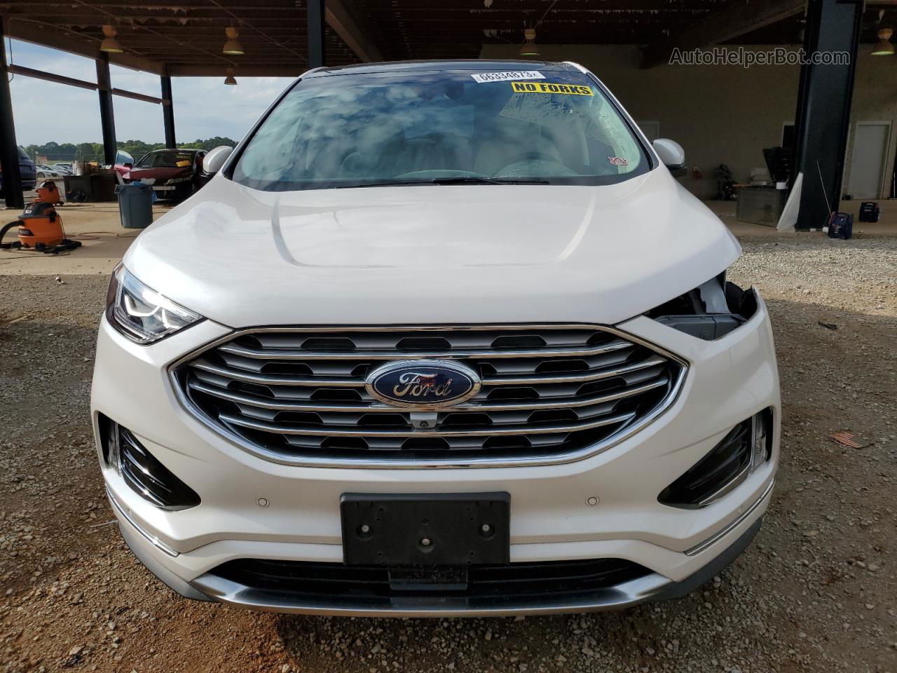 2019 Ford Edge Titanium White vin: 2FMPK3K9XKBB85399