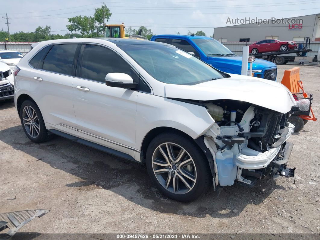 2019 Ford Edge Titanium White vin: 2FMPK3K9XKBC72767