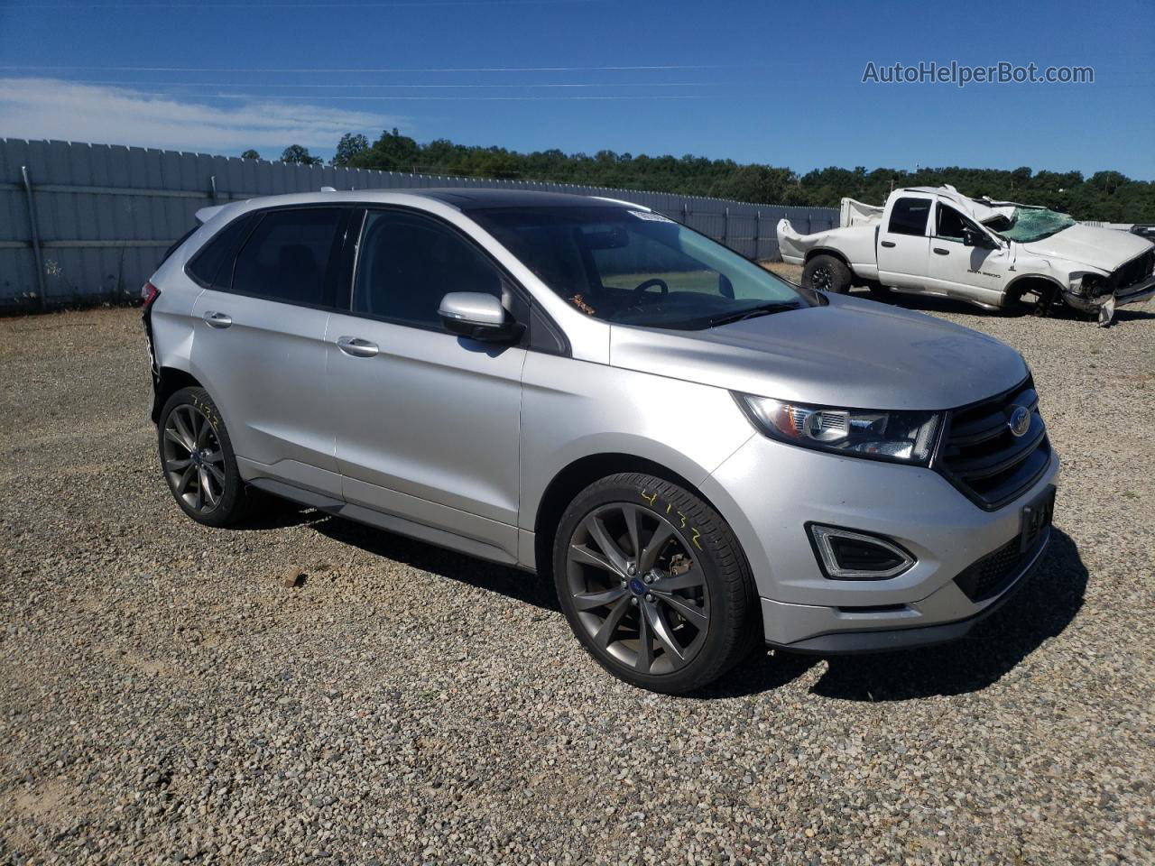 2017 Ford Edge Sport Silver vin: 2FMPK4AP0HBB74877