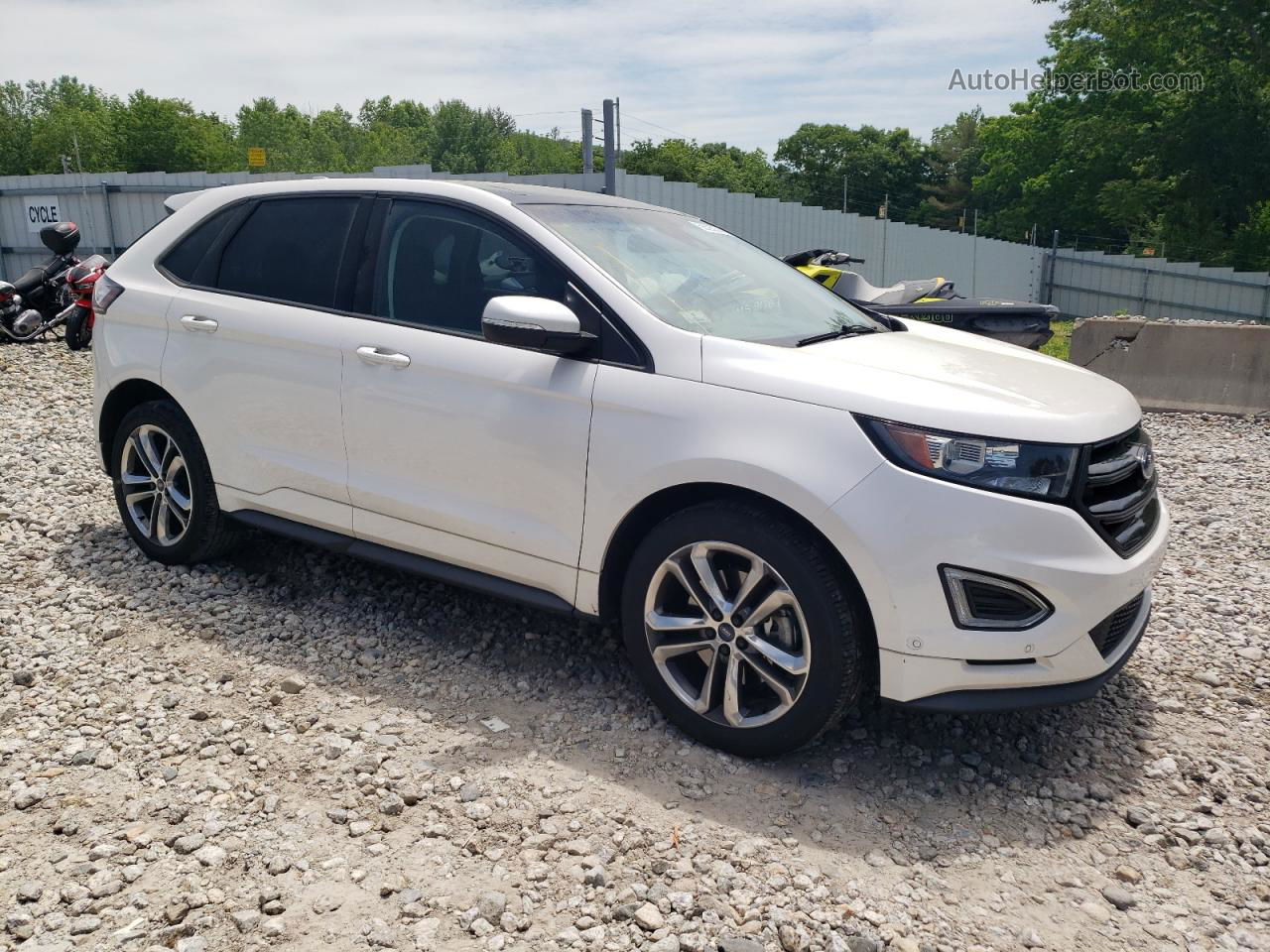 2016 Ford Edge Sport White vin: 2FMPK4AP1GBB86261