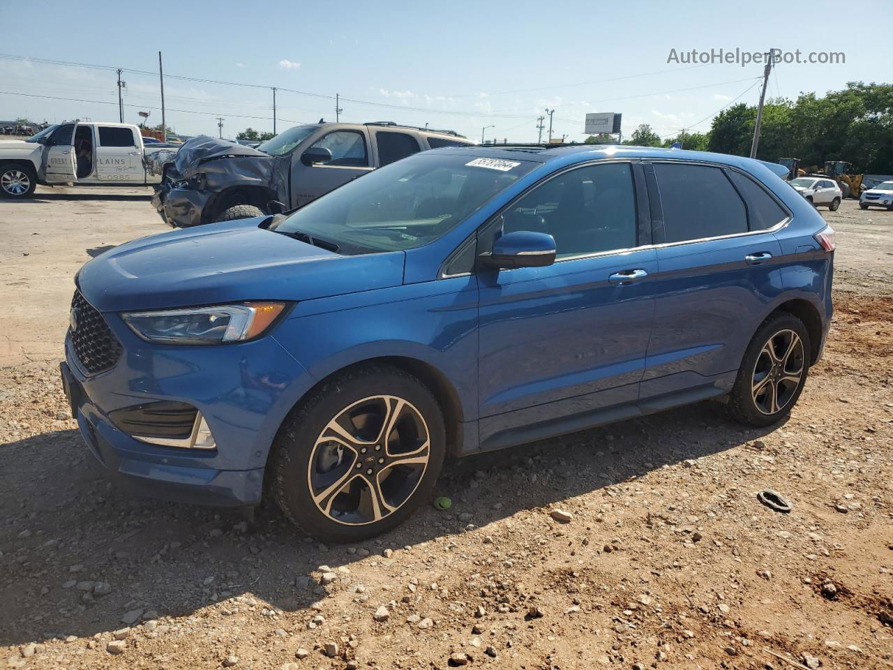 2019 Ford Edge St Blue vin: 2FMPK4AP1KBB99360