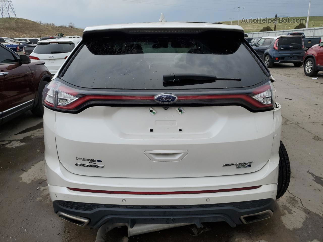 2016 Ford Edge Sport White vin: 2FMPK4AP2GBB03078