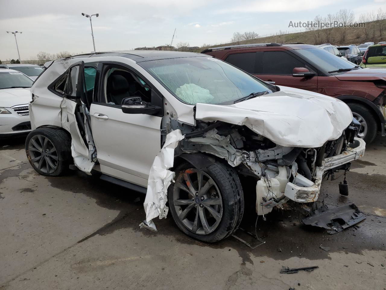 2016 Ford Edge Sport White vin: 2FMPK4AP2GBB03078