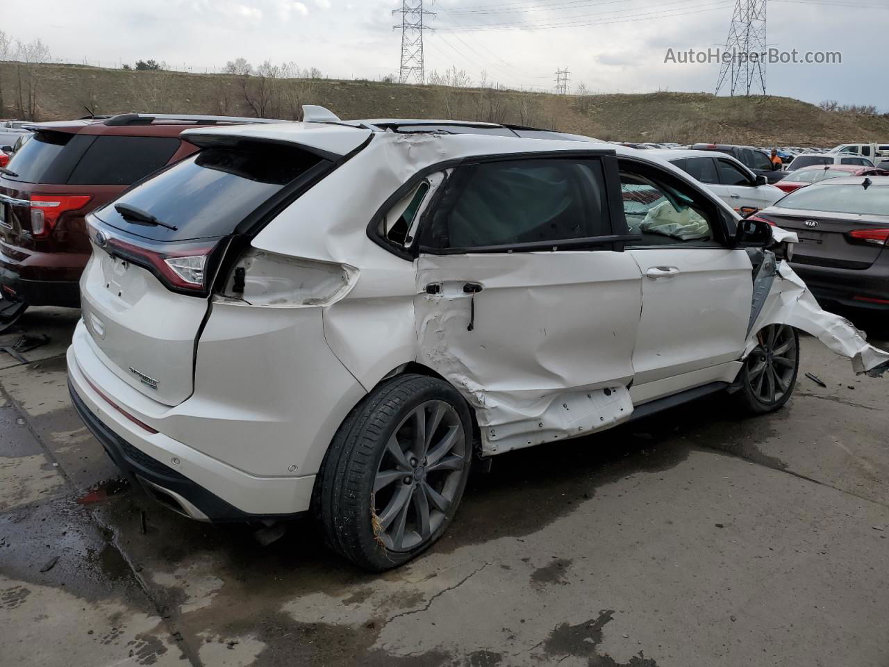 2016 Ford Edge Sport White vin: 2FMPK4AP2GBB03078