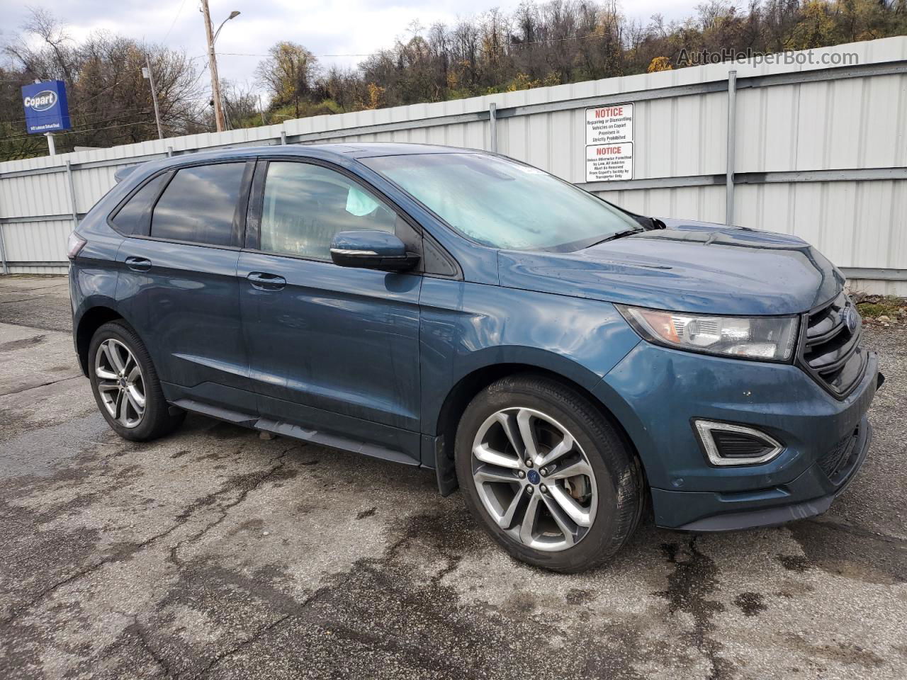 2016 Ford Edge Sport Синий vin: 2FMPK4AP2GBC05383