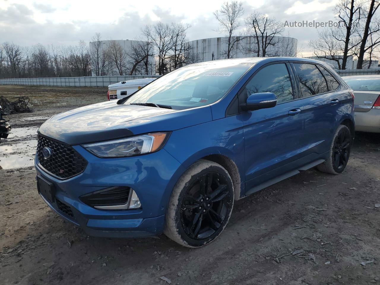 2019 Ford Edge St Синий vin: 2FMPK4AP4KBB39900