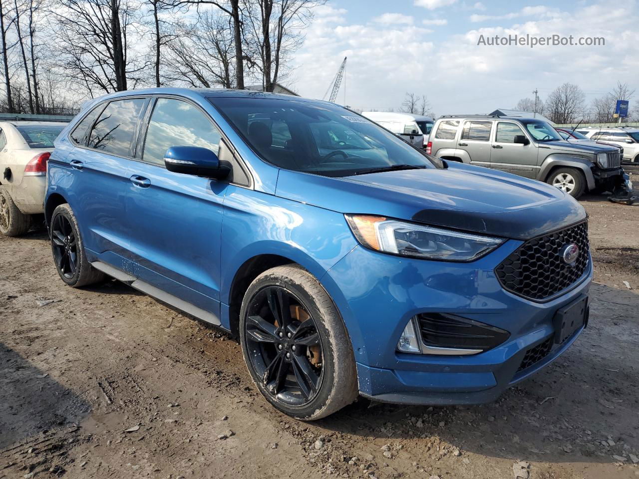 2019 Ford Edge St Синий vin: 2FMPK4AP4KBB39900