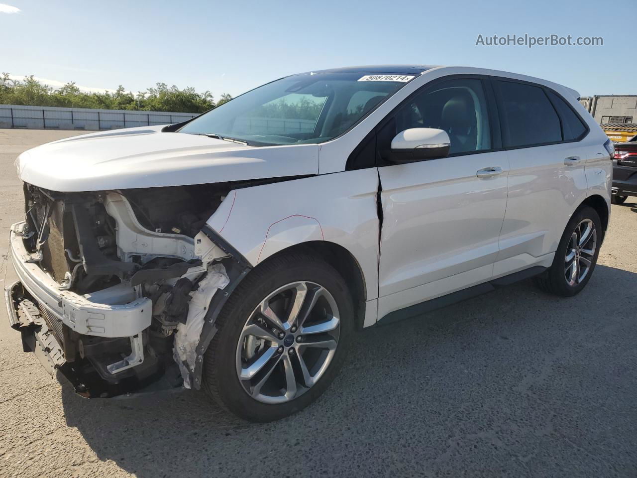 2016 Ford Edge Sport White vin: 2FMPK4AP5GBB04936