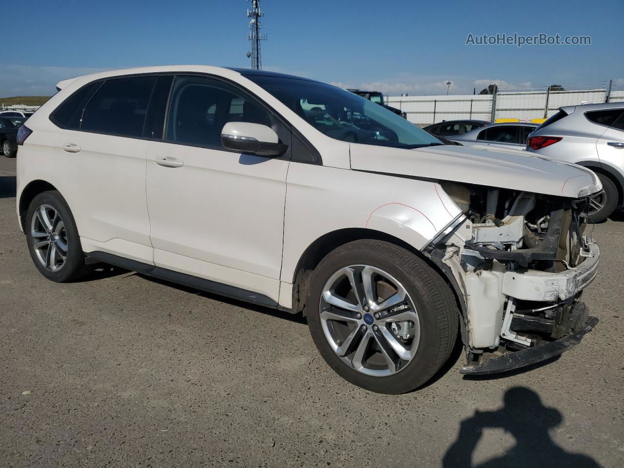 2016 Ford Edge Sport White vin: 2FMPK4AP5GBB04936