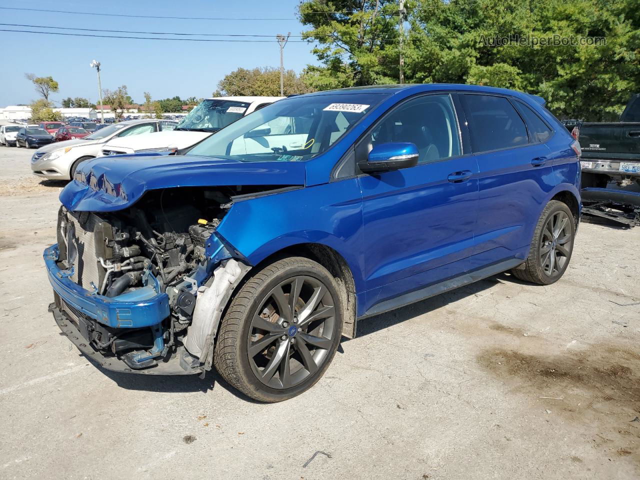 2018 Ford Edge Sport Blue vin: 2FMPK4AP6JBC30987