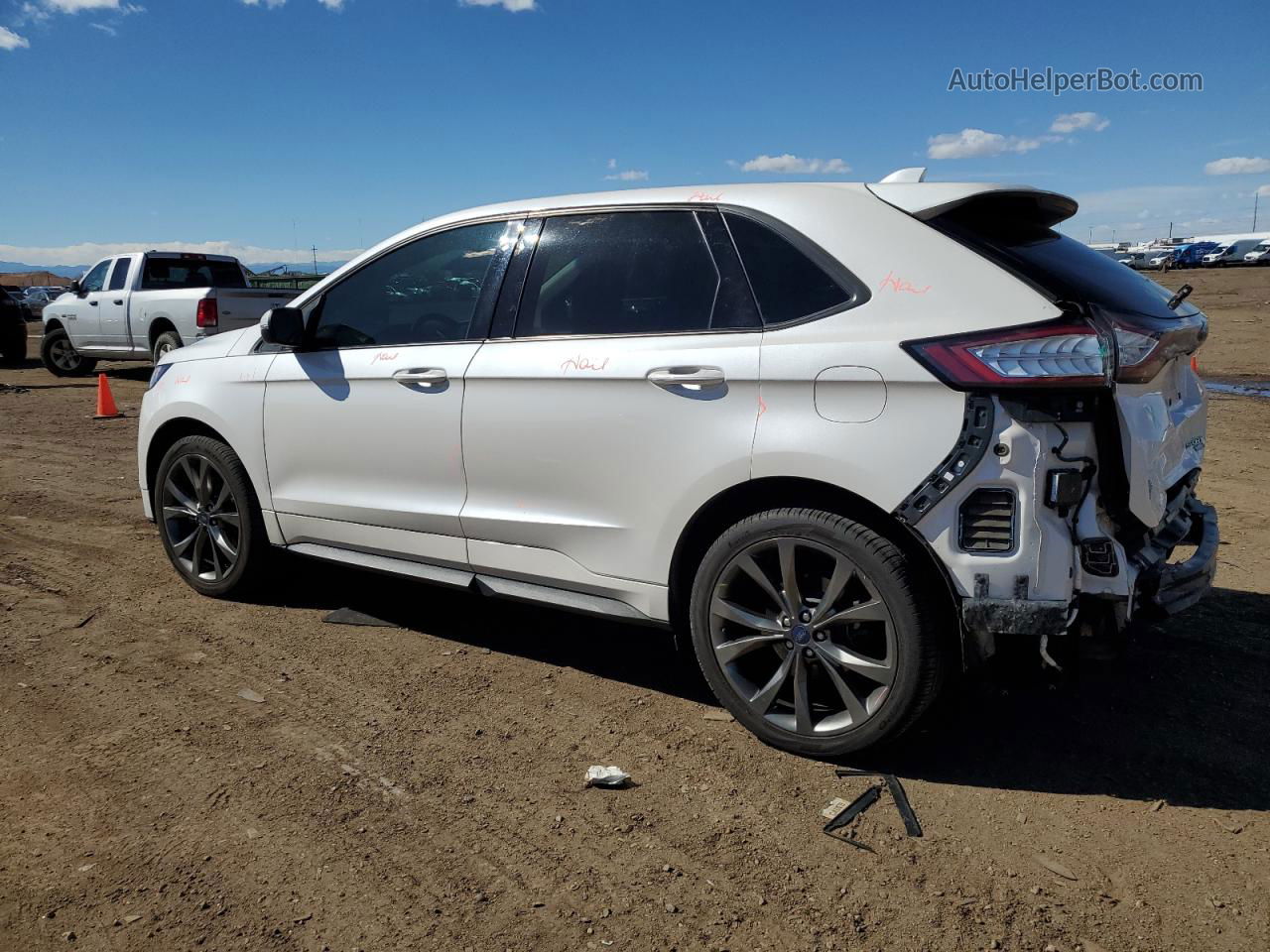 2016 Ford Edge Sport White vin: 2FMPK4AP7GBB61784