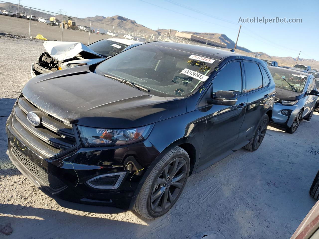 2016 Ford Edge Sport Черный vin: 2FMPK4AP7GBC65031