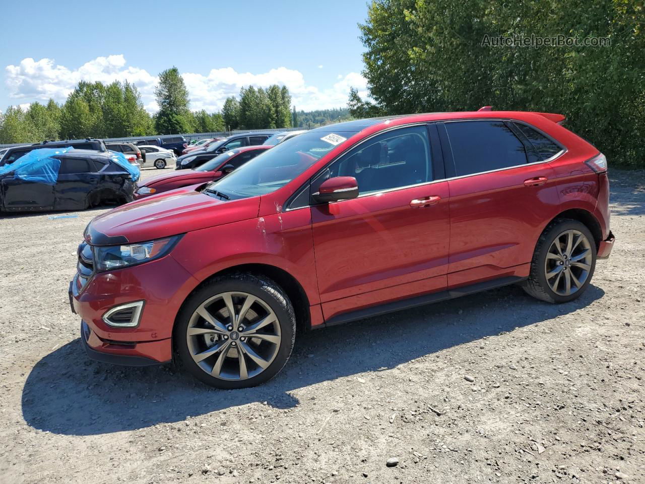 2017 Ford Edge Sport Red vin: 2FMPK4AP7HBC02903