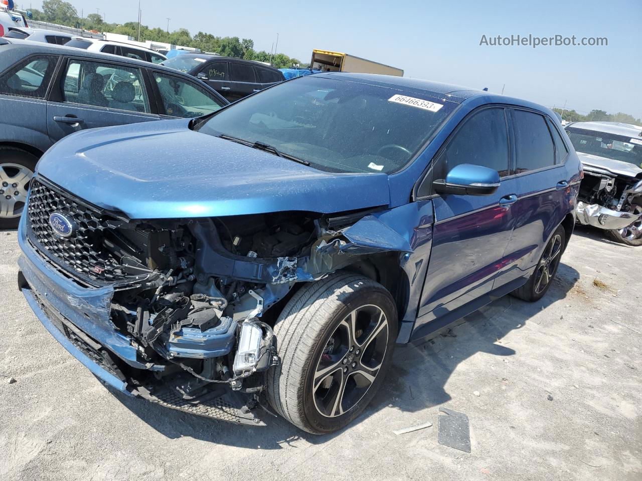 2019 Ford Edge St Blue vin: 2FMPK4AP7KBB01092