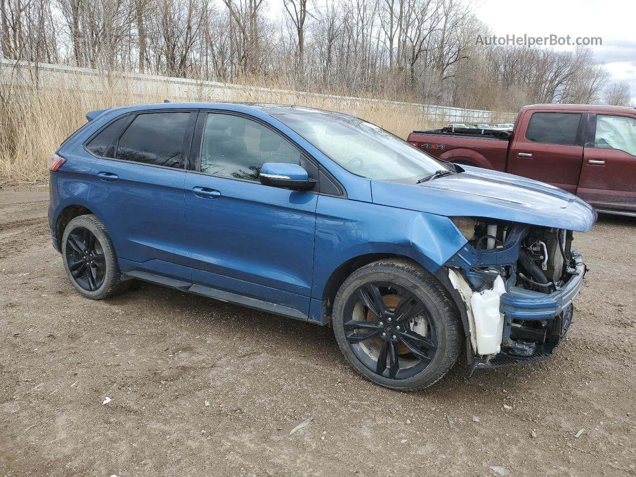 2019 Ford Edge St Blue vin: 2FMPK4AP7KBC27386