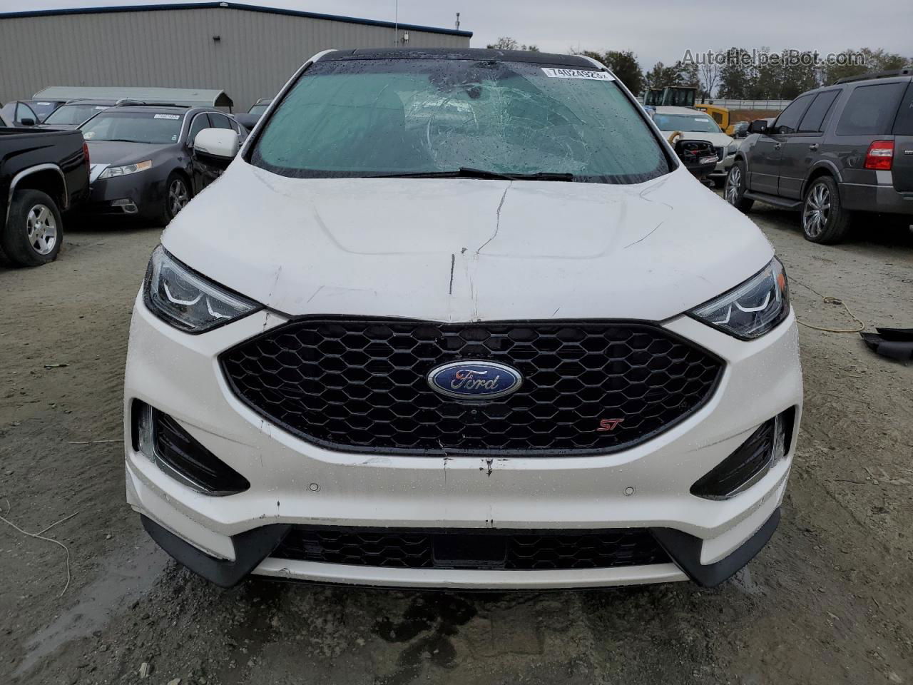 2019 Ford Edge St White vin: 2FMPK4AP8KBB26373