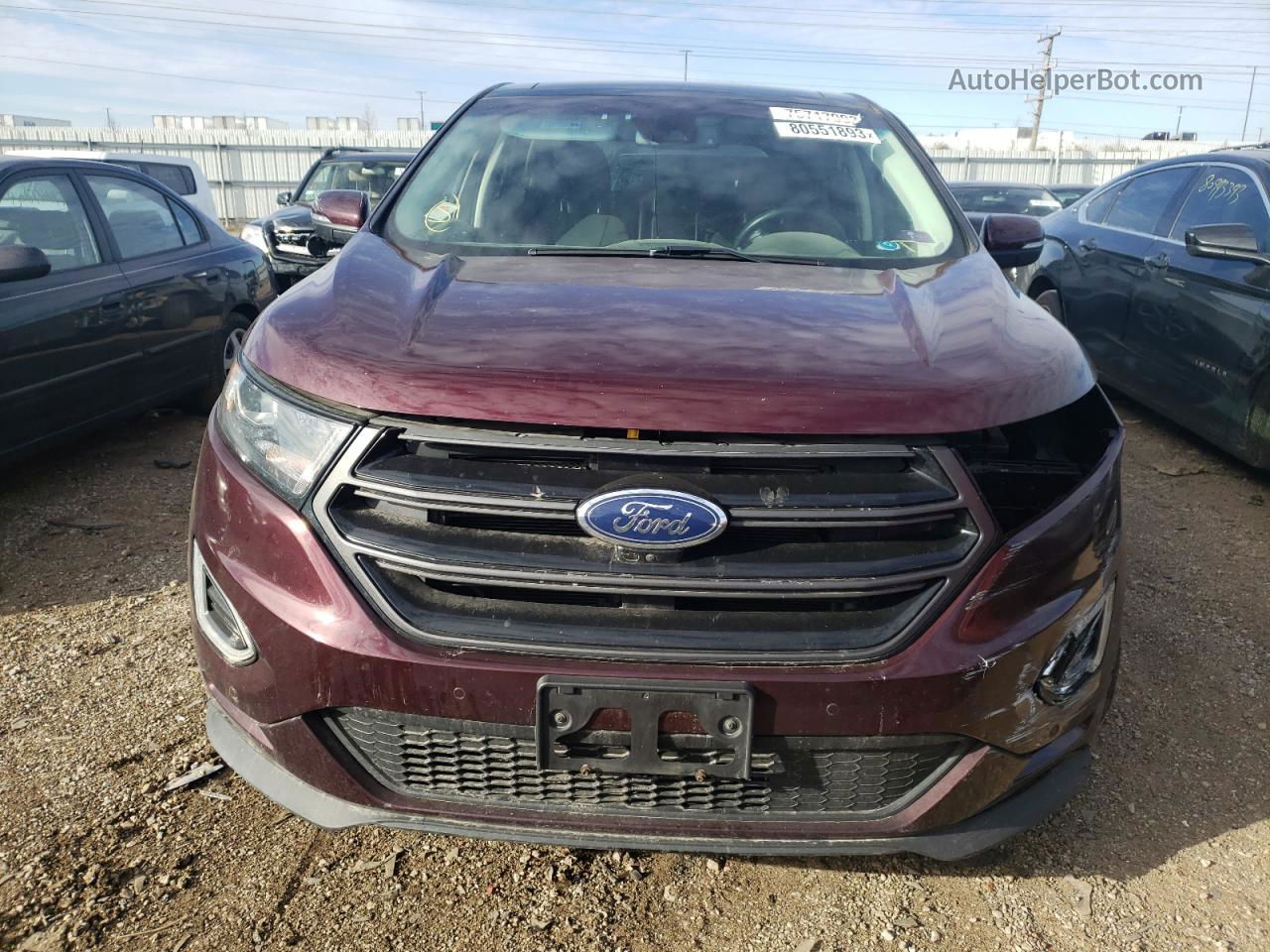 2017 Ford Edge Sport Maroon vin: 2FMPK4AP9HBC41718