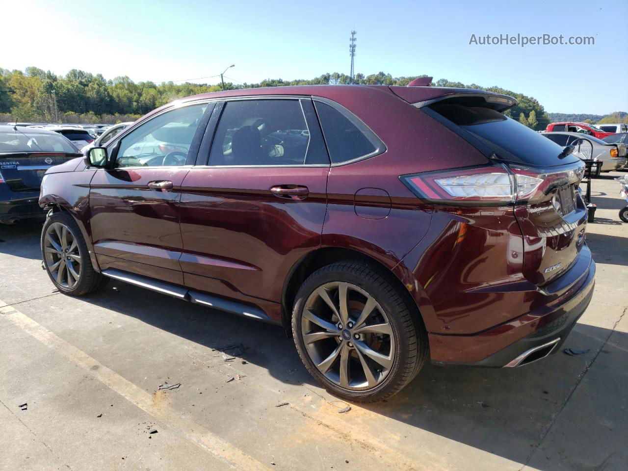 2017 Ford Edge Sport Maroon vin: 2FMPK4AP9HBC42609