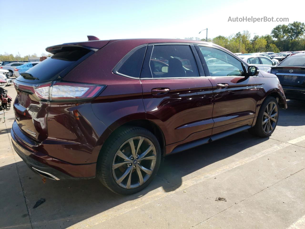 2017 Ford Edge Sport Maroon vin: 2FMPK4AP9HBC42609