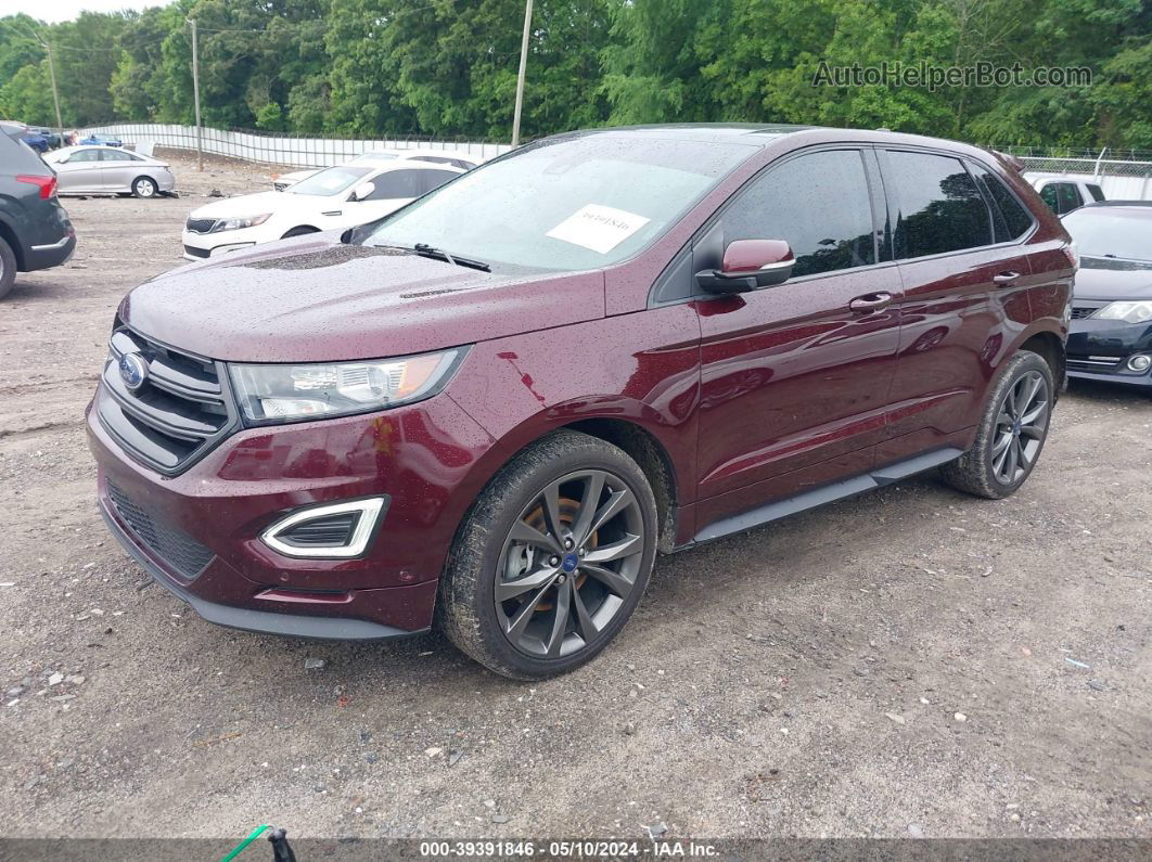 2018 Ford Edge Sport Maroon vin: 2FMPK4APXJBB21531