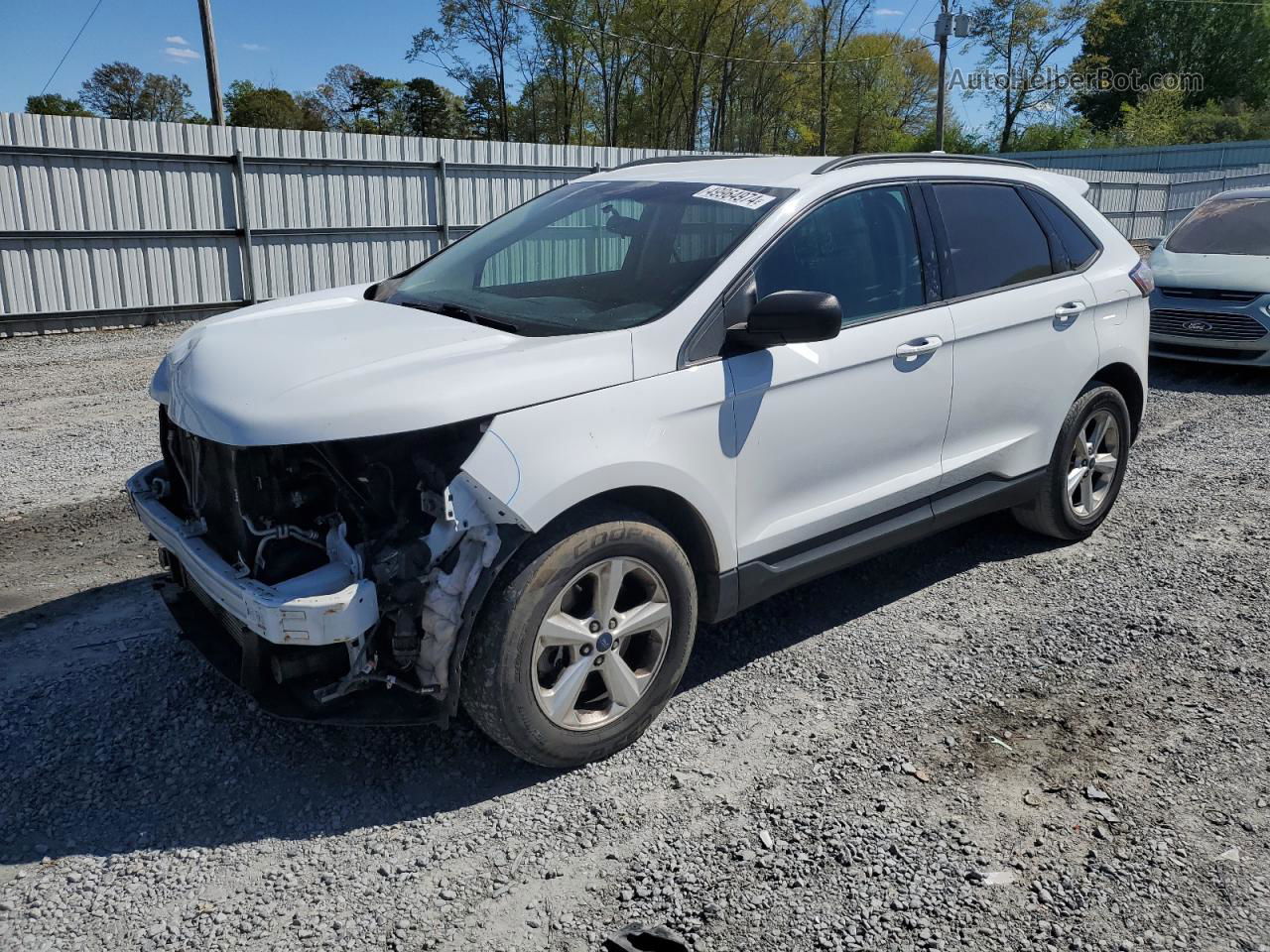 2016 Ford Edge Se White vin: 2FMPK4G91GBC64918