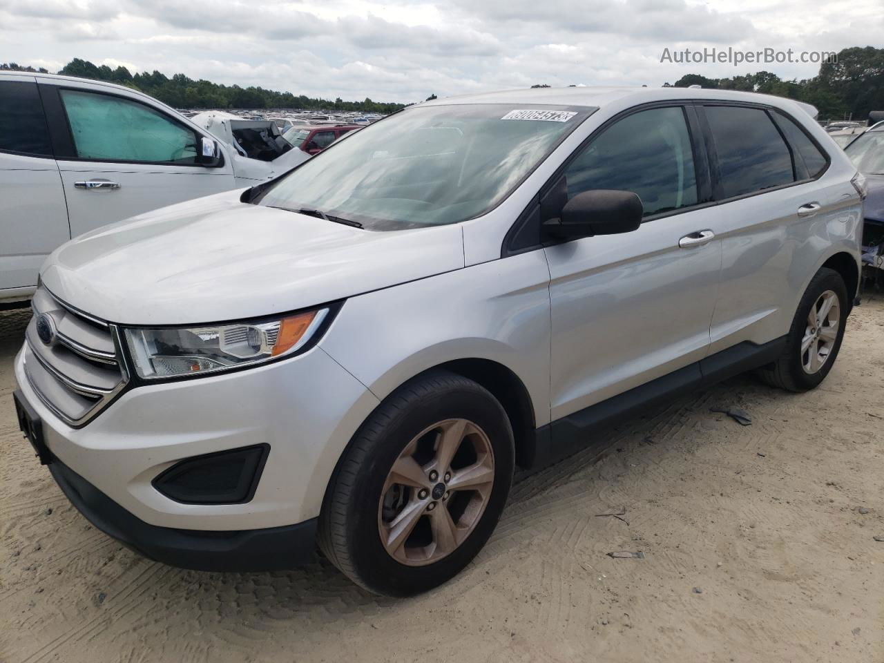 2017 Ford Edge Se Silver vin: 2FMPK4G94HBC25175