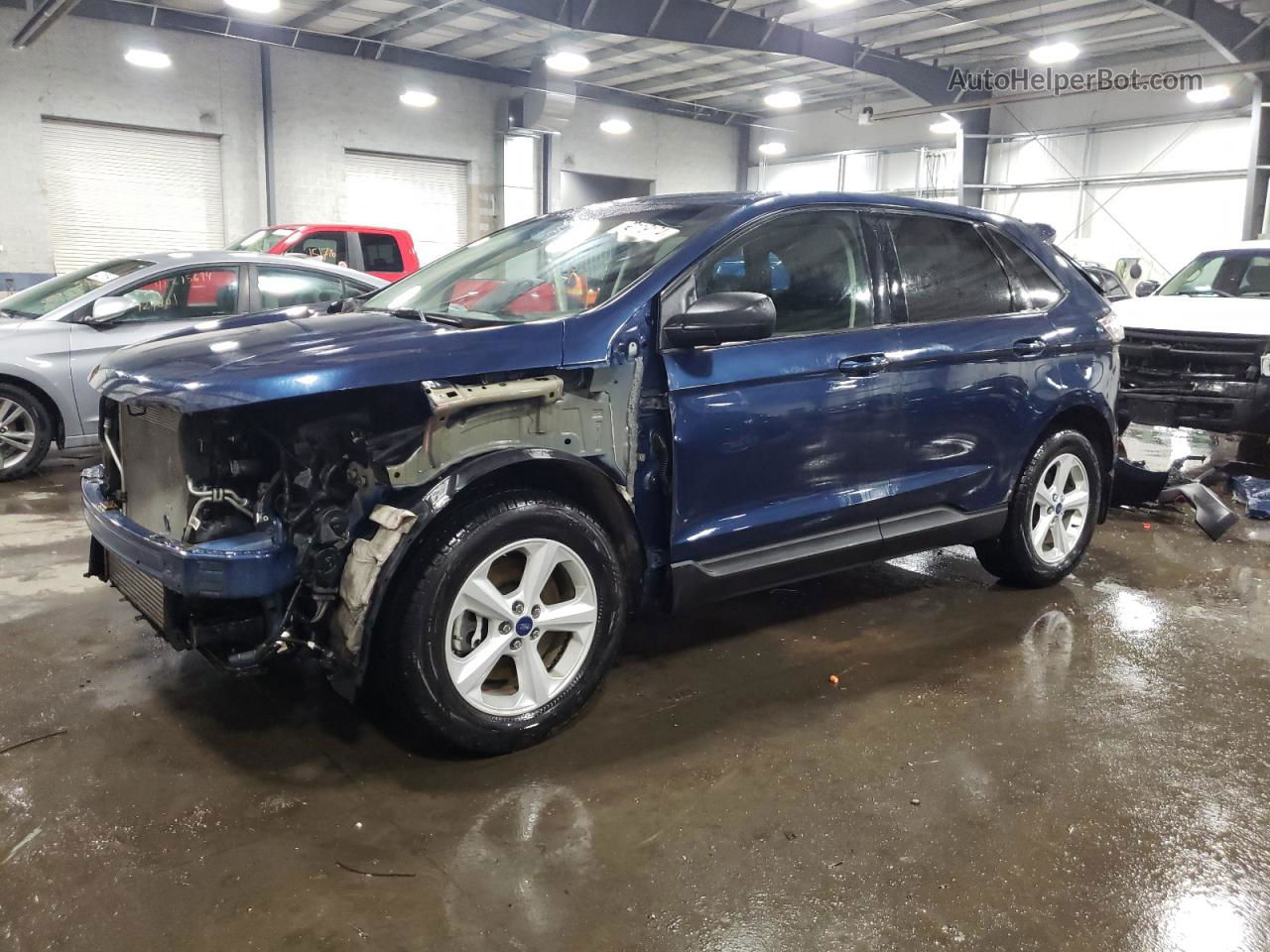 2017 Ford Edge Se Blue vin: 2FMPK4G95HBC49324