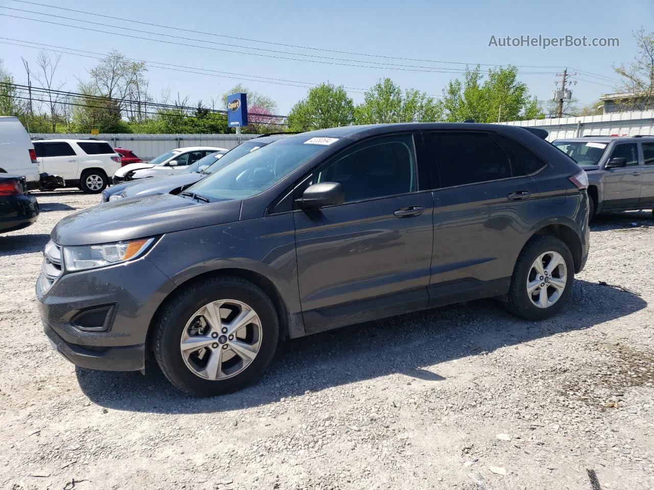 2017 Ford Edge Se Gray vin: 2FMPK4G97HBC48238